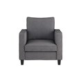 thumbnail image 4 of Ensemble de salon d'intérieur 2 pièces CorLiving Georgia, rembourré en tissu, avec canapé et fauteuil, gris, 4 of 9