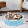 thumbnail image 2 of Round Cat Scratcher Cardboard 31Cmx31Cmx6cm Bed Cat Scratching Pad for Kitty Blue, 2 of 8