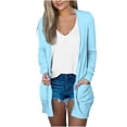 thumbnail image 1 of Cardigan Léger Femme Été Décontracté Tendance Ouvert Cardigan d'Automne Couvre-Maillot Manches Longues Hauts Blouse Manteau, 1 of 5