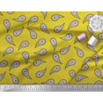thumbnail image 3 of Soimoi Yellow Cotton Duck Fabric Floral & Paisley Printed Fabric 1 Yard 56 Inch Wide, 3 of 3