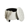 thumbnail image 4 of Convenience Concepts Designs4Comfort Round Ottoman in Ivory Faux Leather Fabric, 4 of 5