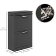 thumbnail image 3 of HOMCOM Narrow Shoe Cabinet for Entryway with Flip Drawers Adjustable Shelf, 3 of 10