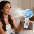 thumbnail image 2 of C Portable Handheld Mini Fan With 180 Degree Rotating Head 3 Speed Settings Removable Washable Mesh Cover Usb Rechargeable Lake Blue, 2 of 7