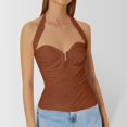 thumbnail image 2 of A Fashionable And Sexy Backless Navel Lace Up Solid Color Top For Ladies, 2 of 6