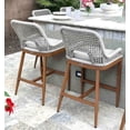 thumbnail image 1 of PURPLE LEAF Counter Height Outdoor Bar Stools Set of 2, Rattan Woven Aluminum Boho Style with Back and Cushion, All-Weather, for Garden, Kitchen Island, Patio, 1 of 8