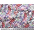 thumbnail image 3 of Soimoi Pink Poly Georgette Fabric Floral,Insect & Parrot Bird Decor Fabric Printed BTY 42 Inch Wide, 3 of 3