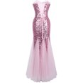 thumbnail image 2 of Angel Fashions Robe de Bal Sirène Fourreau en Tulle à Paillettes Cœur Sans Manches pour Femme, 2 of 6