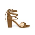 thumbnail image 3 of BLISSFUL STEP Sandales pour Femmes Unies d'Été à Talons Blocs à Lacets Marron 6,5, 3 of 7
