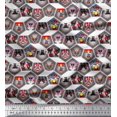 thumbnail image 1 of Soimoi Poly Georgette Fabric Geometric & Dogs Patchwork Fabric Prints by Yard 42 Inch Wide, 1 of 3