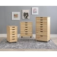 thumbnail image 2 of Craydon Six-Drawer Rolling Storage Cart, Natural, 2 of 9