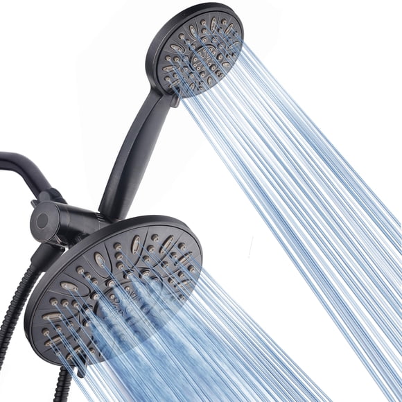 AquaDance 7" Premium High Pressure 3-Way Rainfall Combo with Stainless Steel Hose – Enjoy Luxurious 6-setting Rain Shower Head and Hand Held Shower Separately or Togeth
