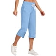 thumbnail image 1 of Timegard Women's High Waist Straight Leg Capri Pants with Pockets, Small, 1 of 5