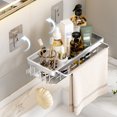 thumbnail image 4 of LSLJS Shower Caddy Shelf Organizer Rack, Bathroom Shelf Organizer Shower Caddy Kitchen Spice Rack Wall Mounted No Drilling,Rustproof Storage Organizer with Hooks, Storage Rack, 4 of 8