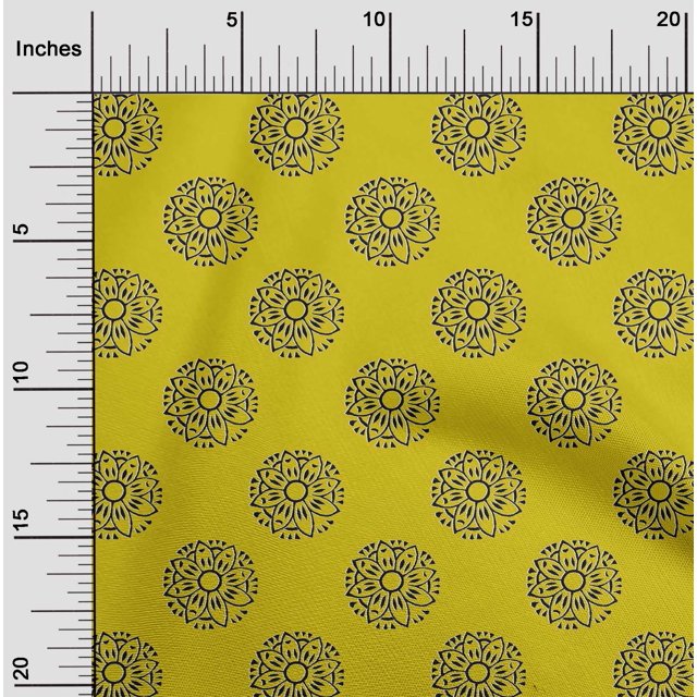 oneOone Viscose Jersey Fabric Floral Block Print Sewing Fabric BTY 60 Inch Wide