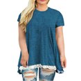 thumbnail image 1 of Fridja Womens Solid Color Summer Tops Plus-Size Lace T Shirts Flowy A-Line Tunics Tops, 1 of 8
