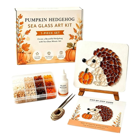 Kit d'Art en Verre de Mer Diy, Kit d'Artisanat Mosaïque d'Halloween, Bricolage Familial Festif et Déco Maison d'Automne