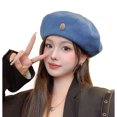 thumbnail image 1 of relayinert Chapeau Béret à la Mode pour les Femmes à Se Démarquer dans les Foules Rendant Approprié Bleu Profond, 1 of 6