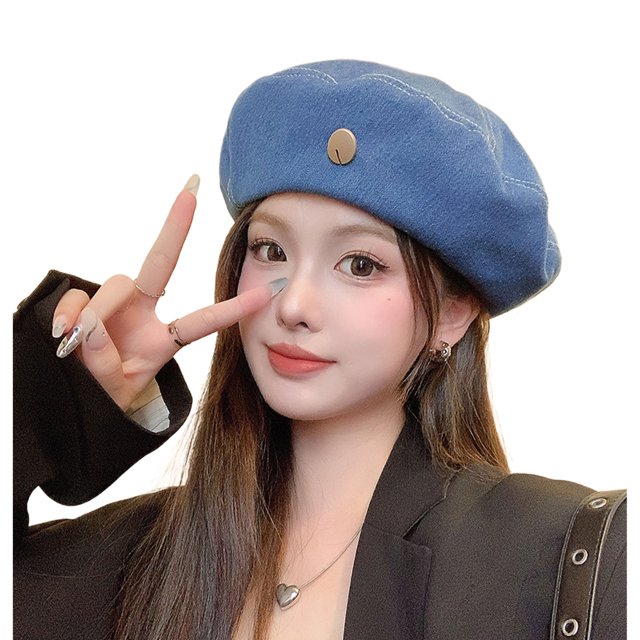 relayinert Chapeau Béret à la Mode pour les Femmes à Se Démarquer dans les Foules Rendant Approprié Bleu Profond