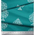 thumbnail image 2 of Soimoi Modal Satin Fabric Dot,Leaves & Floral Block Decor Fabric Printed Yard 42 Inch Wide, 2 of 3