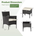 thumbnail image 4 of Costway 5PCS Patio Rattan Furniture Set Cushioned Sofa Ottoman Armrest Side Table Garden, 4 of 10