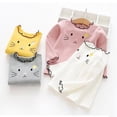 thumbnail image 3 of T-shirts Graphiques pour Filles Manches Longues à Volants en Coton Imprimé Chat Gris pour Sortir Automne pour 7-8 Ans, 3 of 4