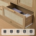 thumbnail image 2 of OAKHAM Commode 7 Tiroirs, Grand Commode en Rotin pour Chambre à Coucher Salon, Chêne Vieilli, 2 of 7