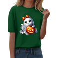 thumbnail image 2 of YLHFASHION T-shirt d'Halloween pour Femmes à Manches Courtes, Col Rond, Graphique, Hauts Imprimés Citrouille, Chandails Décontractés d'Automne 2025, Aubaines du Jour, Liquidation, T-shirt à Manches Courtes pour Femmes, 2 of 4