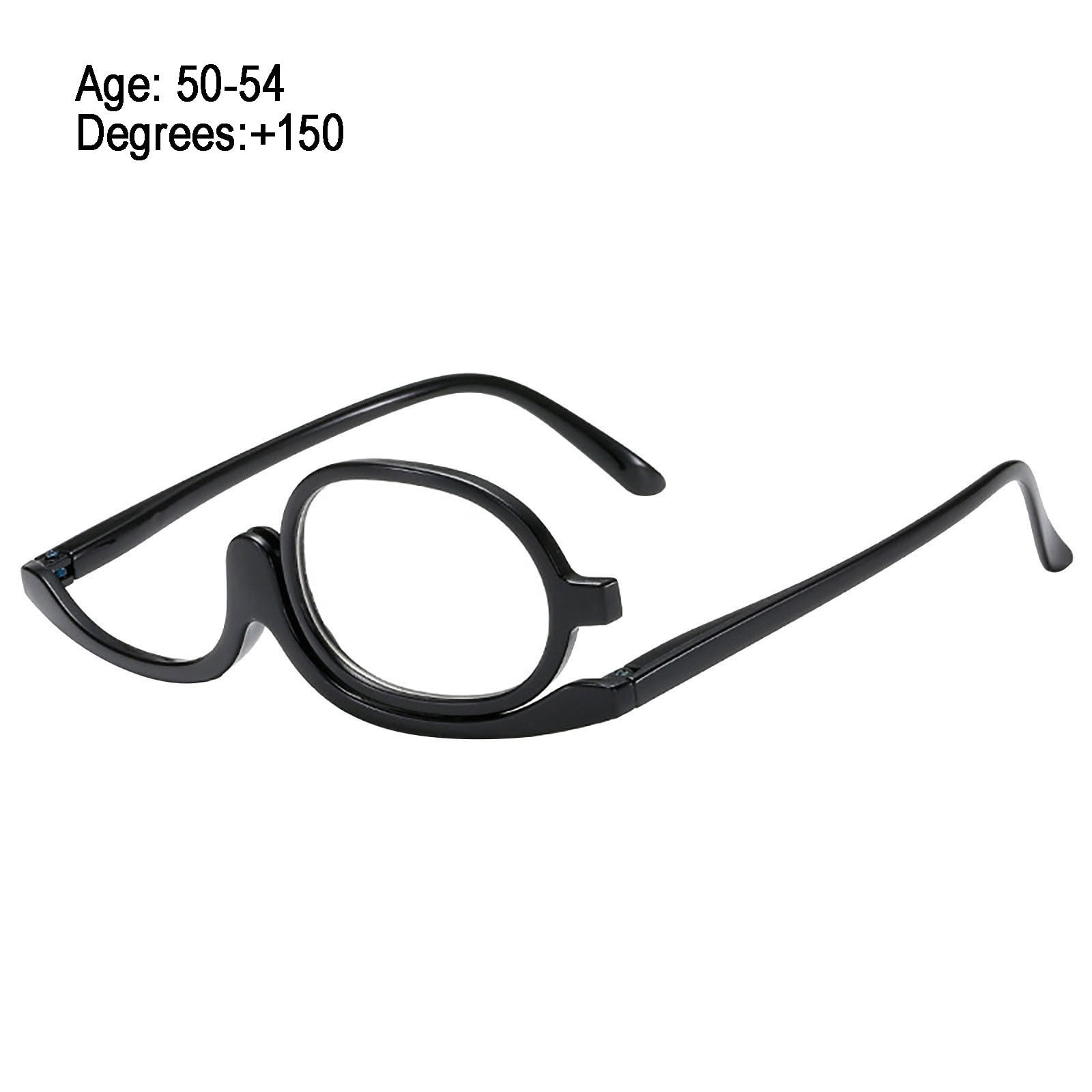 Lisbinx Rotatable Foldable Bifocal Reading Glasses for Women, Two-Sided Cosmetic Eyeglasses, 1 Pair, Lightweight, Clear Lenses