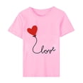 thumbnail image 4 of Meichang Hauts pour Femmes T-Shirts de la Saint-Valentin T-Shirts de Fête à Col Rond T-Shirts à Imprimé Cœur d'Amour T-Shirts à Manches Courtes Jolis Tees Blouses en Liquidation, 4 of 5