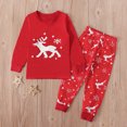 thumbnail image 4 of LSLJS Ensemble de Pyjamas pour Enfants de Noël avec Cerf des Neiges Imprimé, Hauts à Manches Longues + Pantalons, Ensembles de Tenues, Pyjamas pour Bébé ( Rouge, 5-6 Ans ), 4 of 9