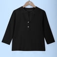 thumbnail image 4 of zbxnLI Kids Girls Spring Long Sleeve Shirts Button V Neck Casual Loose T-Shirts Solid Color Summer Tops, 4 of 7