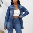thumbnail image 4 of LOVZFMLL Vestes pour Femmes Mode Femmes Décontracté Bouton Uni Manches Longues Veste Manteau, 4 of 9