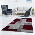 thumbnail image 2 of Lbaiet SL973R57 Red Verena Tapis Rectangulaire Géométrique 5 x 7 Pi, Rouge & Gris, 2 of 6