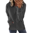 thumbnail image 2 of TIMIFIS Womens Long Sleeve Hooded Sweatshirt Hoodies Zip Up Track Jacket with Pockets-Gray-LFall, 2 of 5