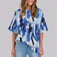 thumbnail image 2 of Pisexur Hauts d'Été pour Femmes Mode Décontractée Manches Courtes Col Rond T-Shirts Confortables Amples Surdimensionnés Imprimé Floral Blouses Hauts Mode T-Shirts Imprimés Graphiques Grande Taille Tops de Sortie S-5TG, 2 of 7