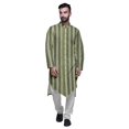 thumbnail image 1 of Atasi Button Down Asymmetric Printed Long Sleeve Rayon Kurta Pyjama Set, 1 of 4