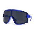 thumbnail image 3 of Mens Exposed Lens Oversize Shield Sport Plastic Sunglasses Blue, 3 of 4