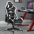 thumbnail image 2 of Goplus Massage Gaming Chair Reclining Swivel Racing Office Chair with Footrest White, 2 of 10