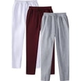 thumbnail image 1 of AherBiu 3PCS Sweatpants for Men Fleece Lightweight Drawstring Elastic Waisted Pants with Pockets Athletic Gym Running Trousers, 1 of 8
