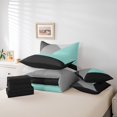 thumbnail image 5 of YST Patchwork Teal Triangle 7-Piece Comforter Set, King, Modern Abstract Geometry, 5 of 5