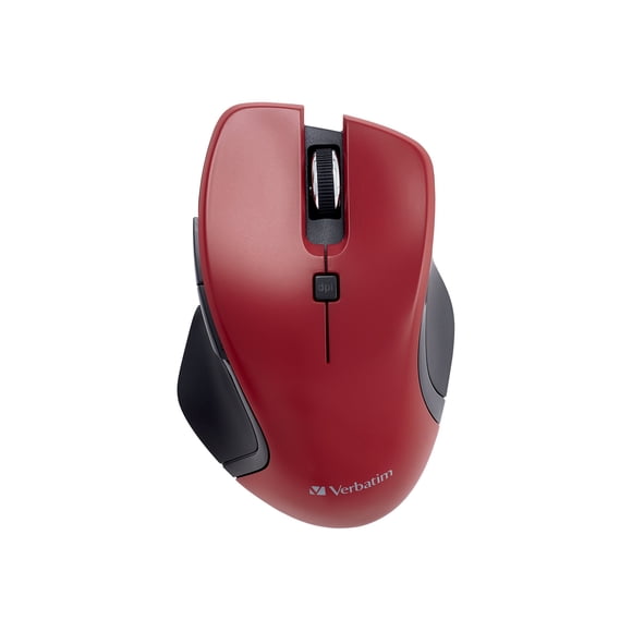 Verbatim USB-C Wireless Blue LED Mouse - Mouse - ergonomic - blue LED - 6 buttons - wireless - 2.4 GHz - USB-C wireless receiver - red