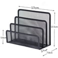thumbnail image 4 of RRJ Metal Mesh Desk Organizer, 6 Compartment Drawer File Holder, Stackable Modular Letter Tray for Office Supplies, Stationery Storage Caddy for Home Office Desk, 4 of 4