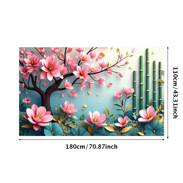 Floral Themed Colorful Backdrop Banner with Butterflies and Berries Spring Party Decorations Background Photo Booth Props Garden Gatherings Outdoor Celebrations