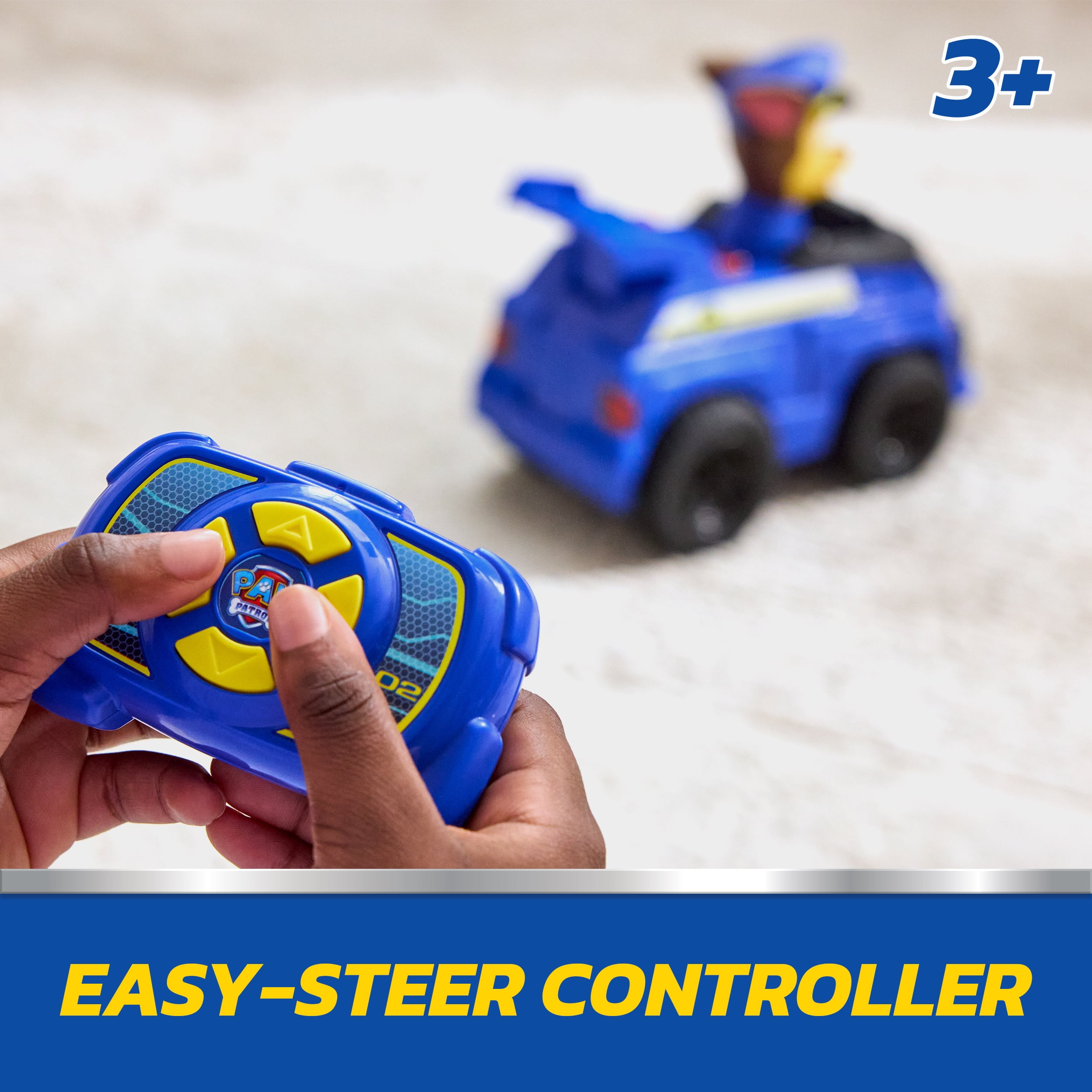 PAW Patrol Chase RC Action Cruiser, Remote Control Car with LED Lights & Easy-Steer Controller, Pretend Play Kids Toys for Boys & Girls Ages 3 and Up
