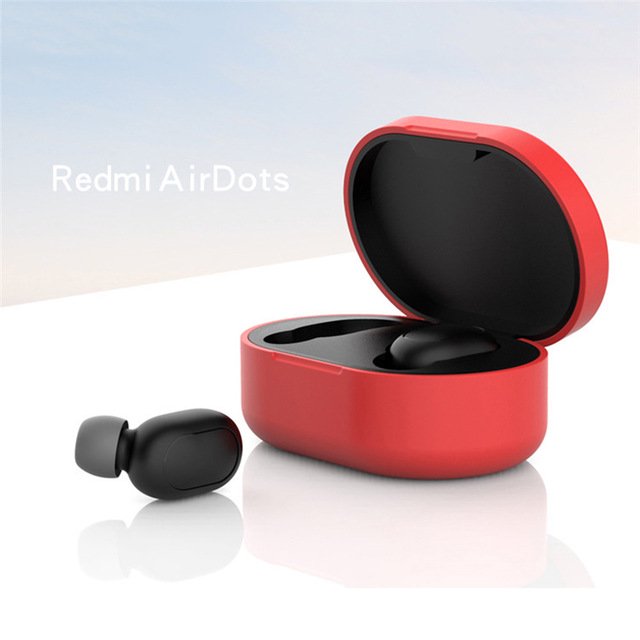 Housse de Protection en Silicone pour Écouteurs Xiaomi Redmi Airdot TWS Bluetooth Version Mode Sans Fil Rouge