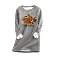 thumbnail image 2 of T-shirts pour Femmes Mode Décontractée Manches Longues Col Rond Blouses & Chemises Chandail en Molleton pour Femmes en Liquidation, 2 of 3