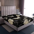 thumbnail image 4 of Erosebridal Chic Butterfly Bed Sheets Set Queen Size, Vintage Rose Flower Bedroom Set, 4pcs, 4 of 7