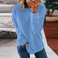 thumbnail image 2 of Chandails de Compression à Manches Longues pour Femmes Col Ras du Cou Unis Plus Chandail Surdimensionné Coupe Ample Pulls Tendance Hauts Légers pour Femmes Grande Taille Gris m, 2 of 5
