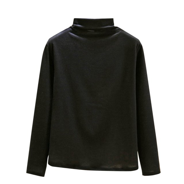 Plebaso Chandails à Col Roulé à Manches Longues pour Femmes en Coton, Chandail à Enfiler, Hauts Bas Décontractés Amples, Camisoles de Printemps