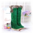 thumbnail image 4 of CHGBMOK Chaussures Longues Pointues à Enfiler en Velours de Neige Coton Chaud Solide Bottes de Chevalier Plates pour Femmes Mode Habillées en Liquidation, 4 of 4